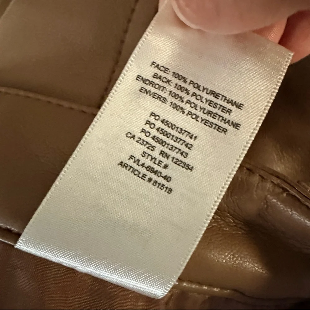 Wilfred Aritzia Melina Low Rise Brown Vegan leather Pants, 4 - Picture 13 of 13